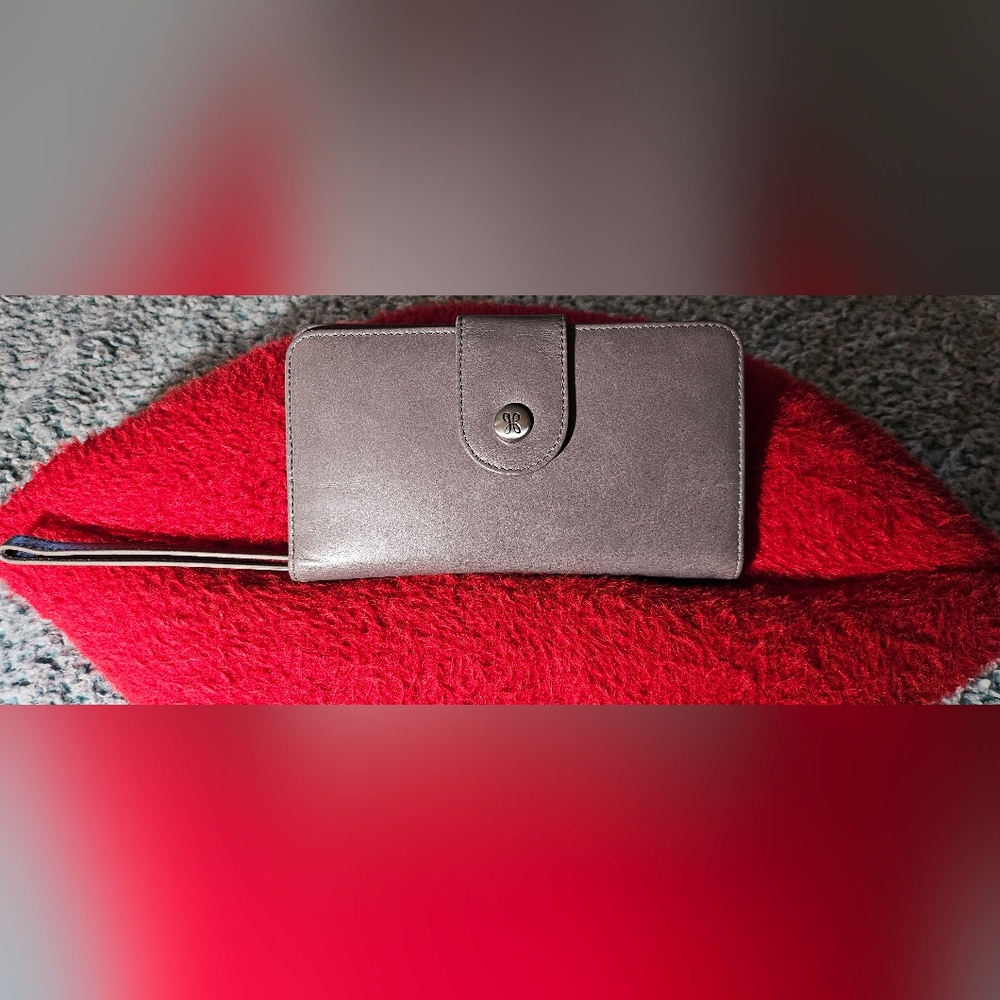 HOBO Gray Leather Wallet